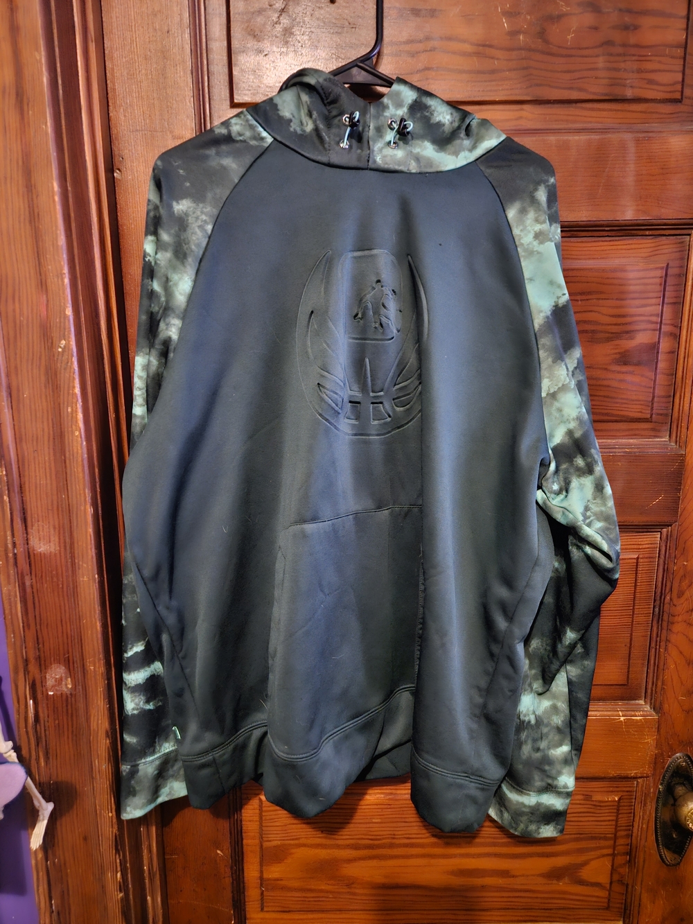 AND1 Teal and Dark Green Athletic Hoodie with Orange Logo Tag